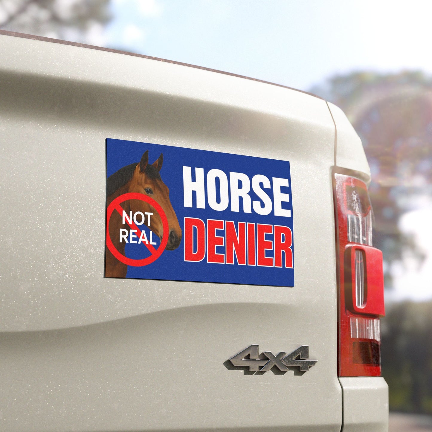 Horse Denier Funny Bumper Sticker
